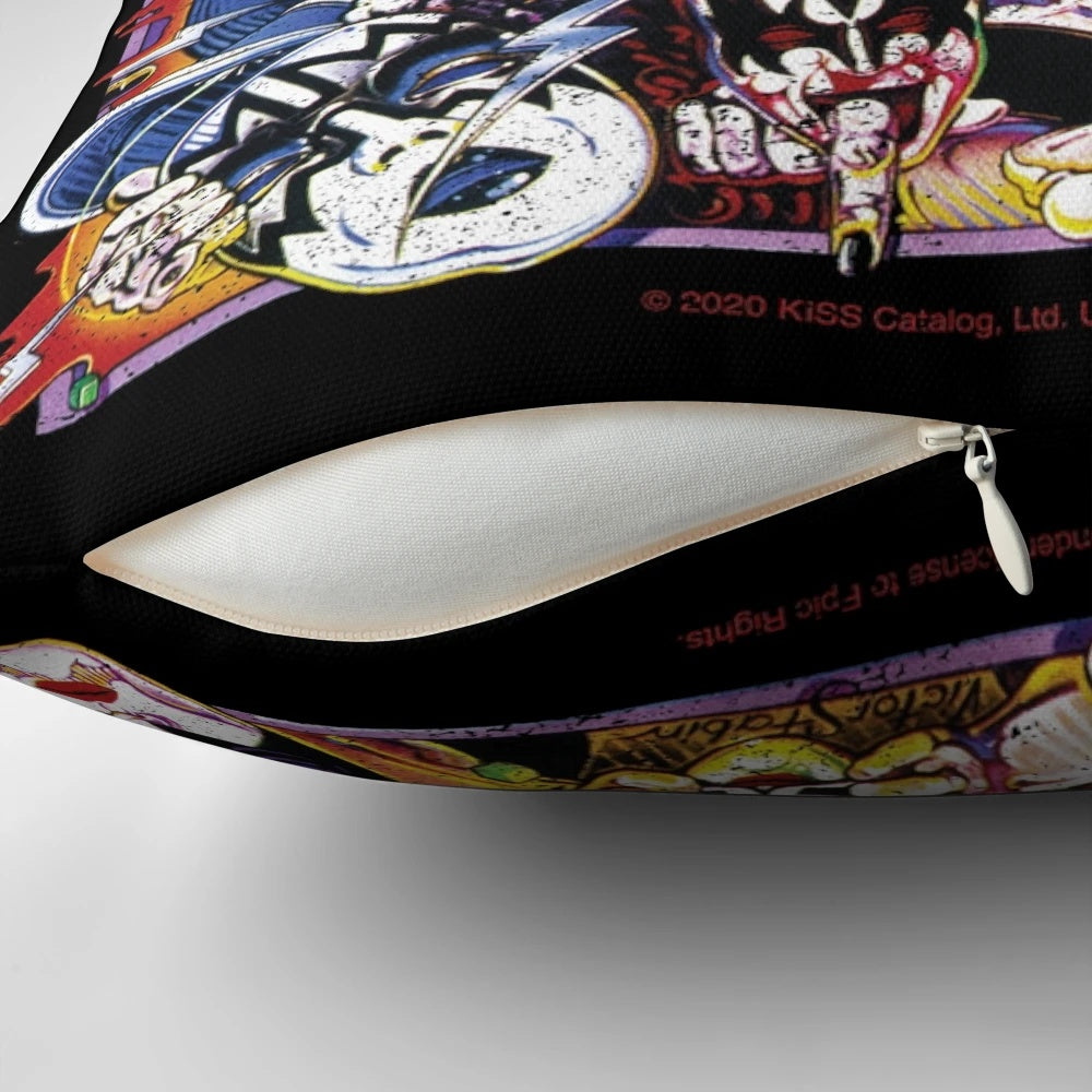KISS band-inspired unmasked poster art pillow