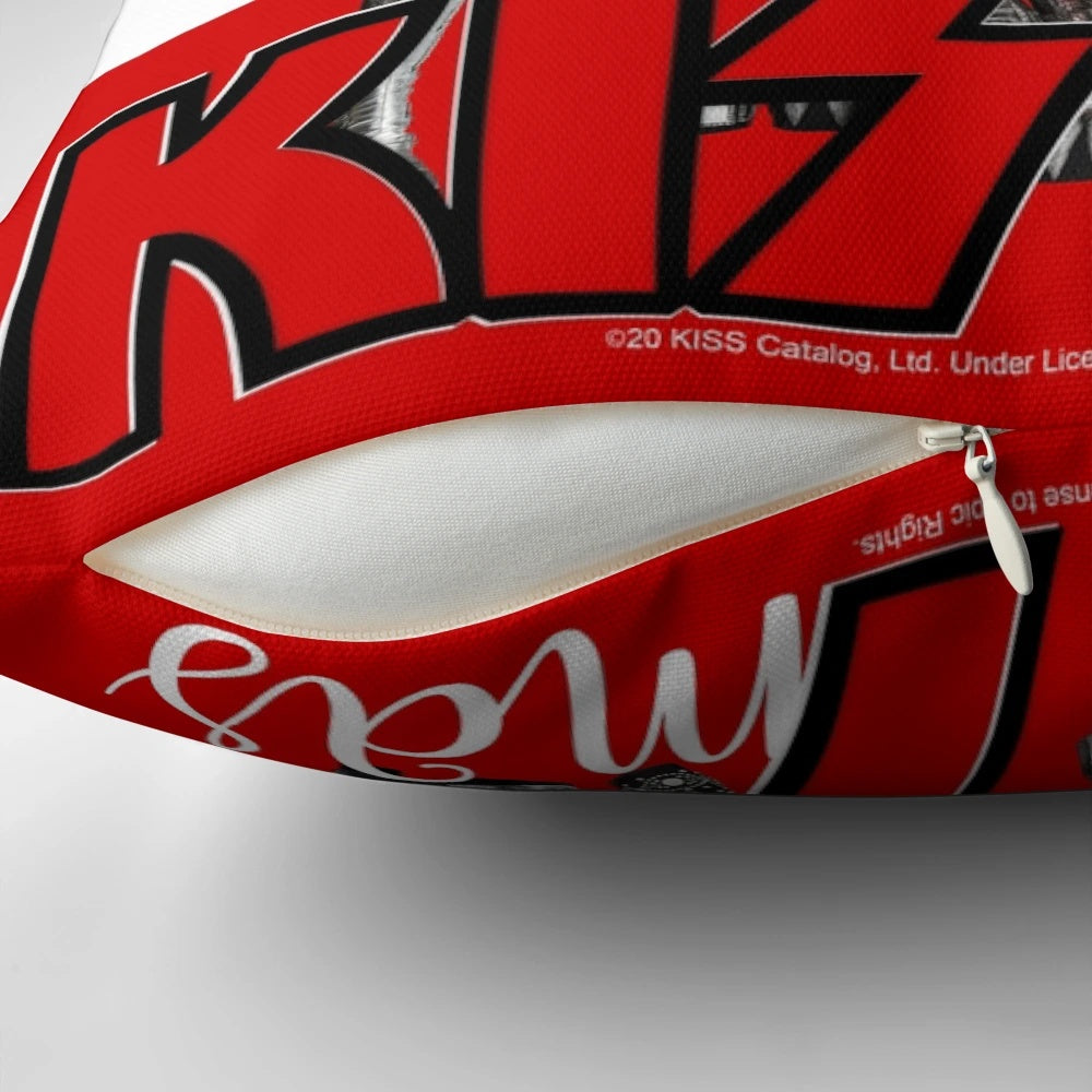 KISS Merry KISSmas 2020 Pillow featuring the iconic KISS band logo and festive holiday design
