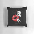 Betty Boop-inspired kisses pillow with a playful, blowing kisses design