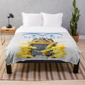 Kizaru Borsalino inspired plush blanket featuring characters from the popular anime One Piece