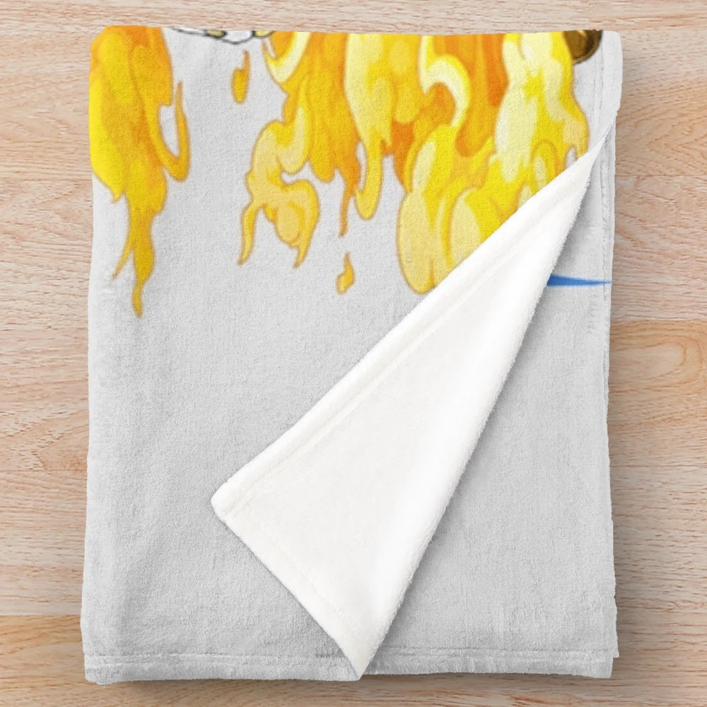 Kizaru Borsalino inspired plush blanket featuring characters from the popular anime One Piece