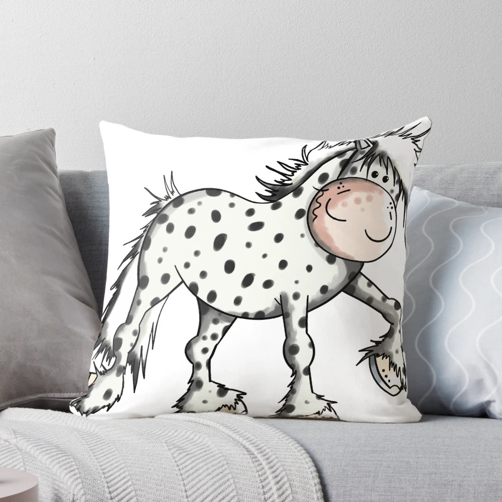 Decorative Knabstrupper spotted horse throw pillow