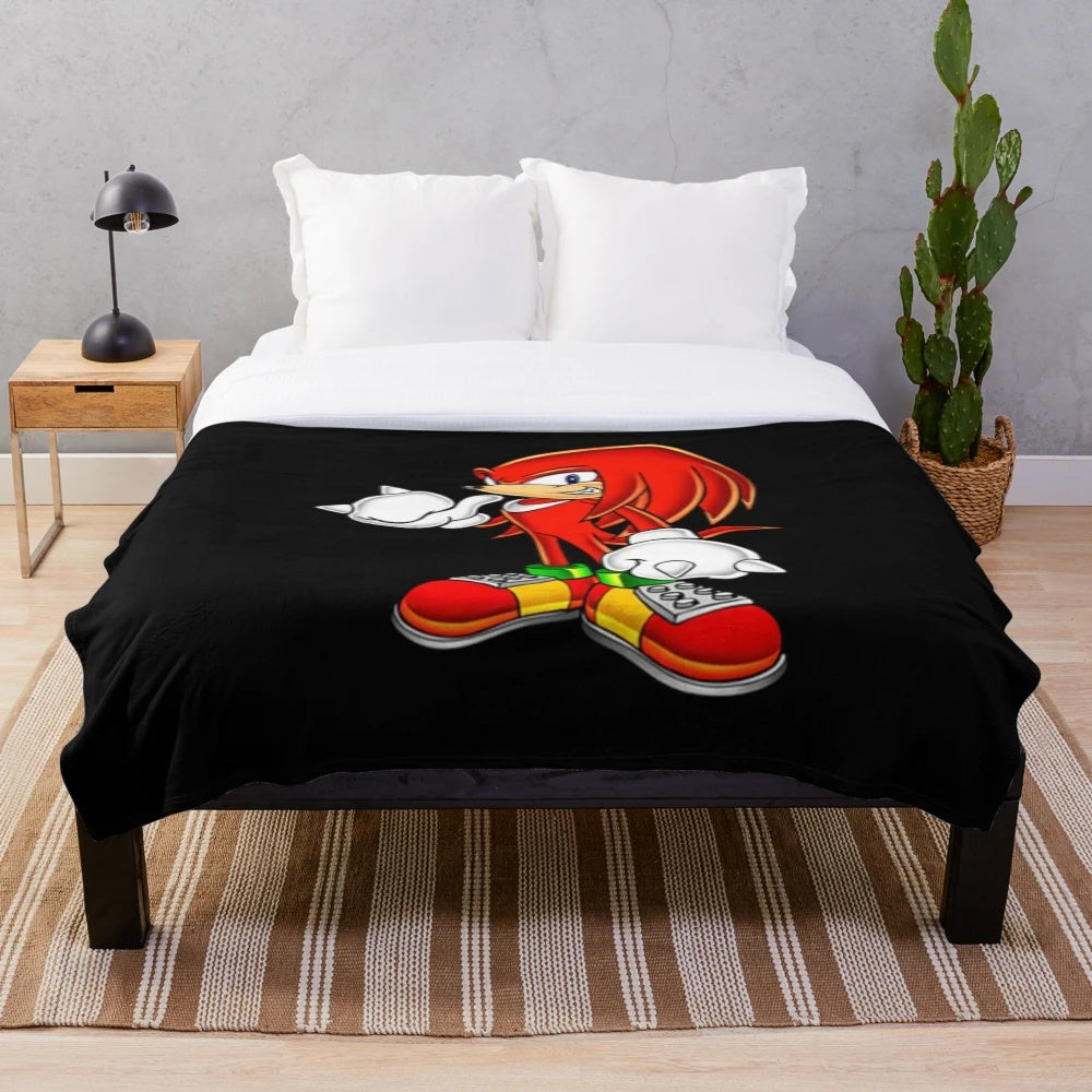 Knuckles-inspired Sonic the Hedgehog plush blanket