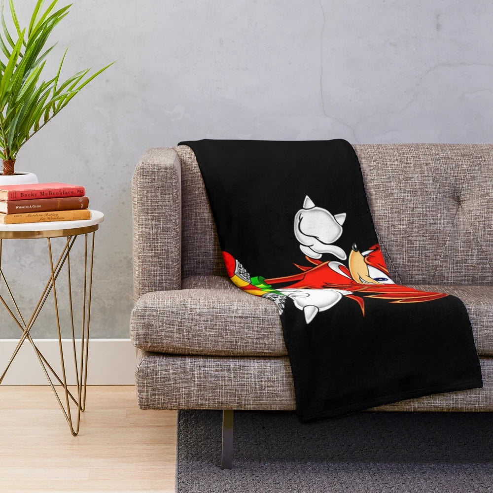 Knuckles-inspired Sonic the Hedgehog plush blanket