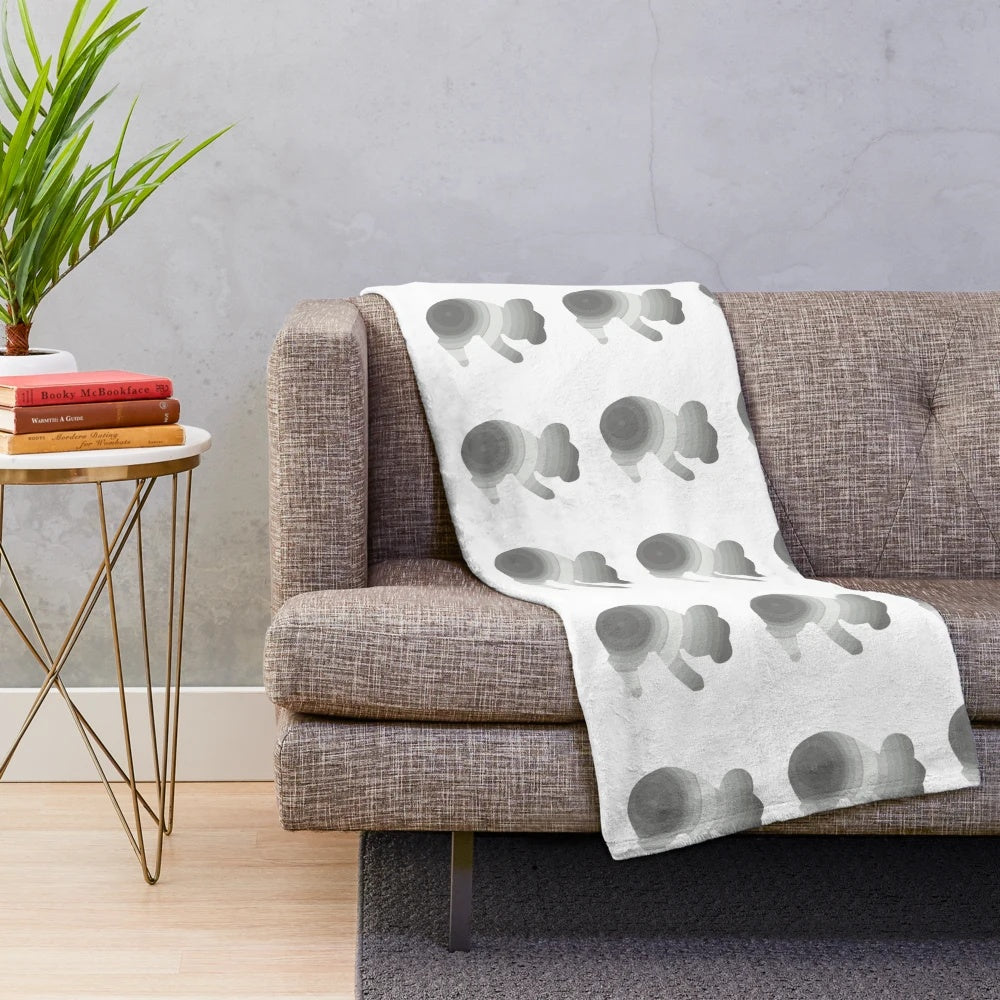 Koala plush blanket featuring a colorful, abstract design of a legendary animal