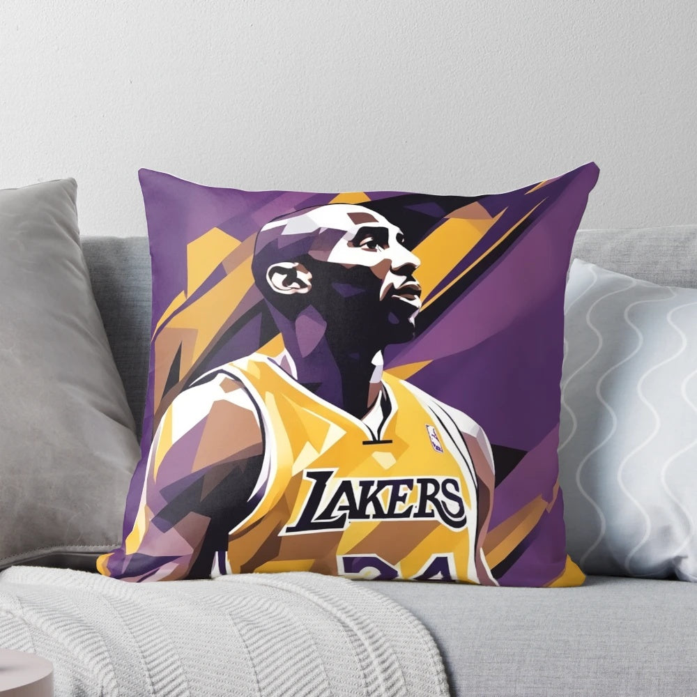 Kobe Bryant Lakers Basketball Artwork Pillow featuring the Black Mamba