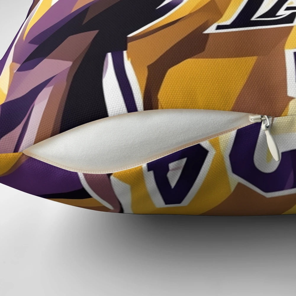 Kobe Bryant Lakers Basketball Artwork Pillow featuring the Black Mamba