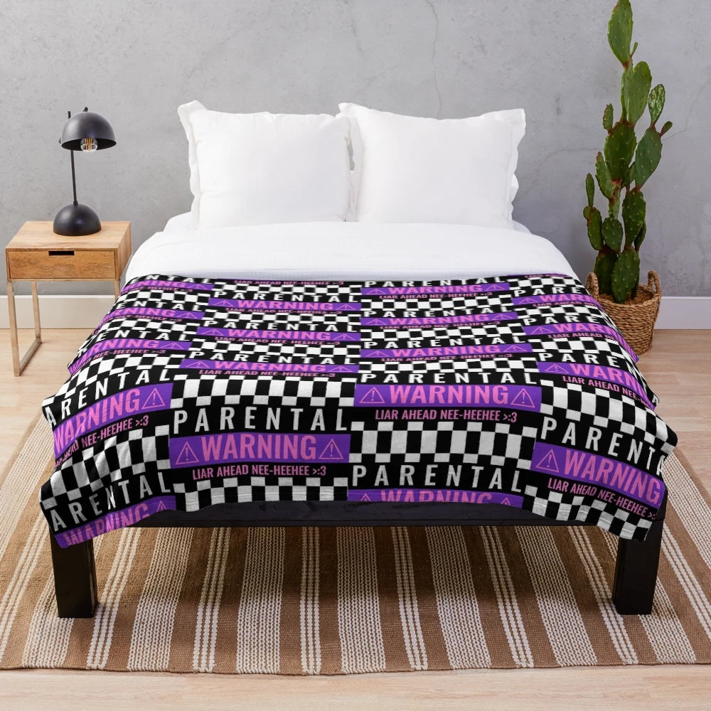 Kokichi Ouma inspired plush blanket featuring the character from the Danganronpa anime series