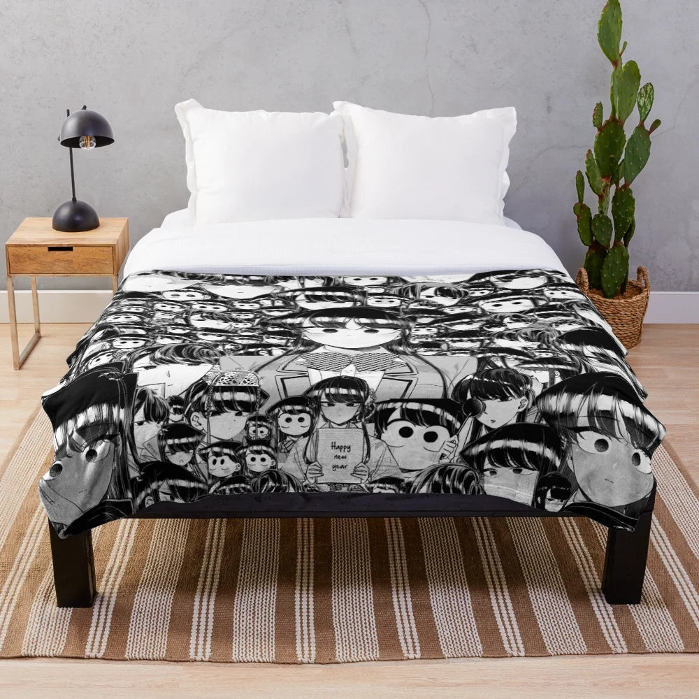 Komi San Plush Blanket with Komi Shouko Anime Character
