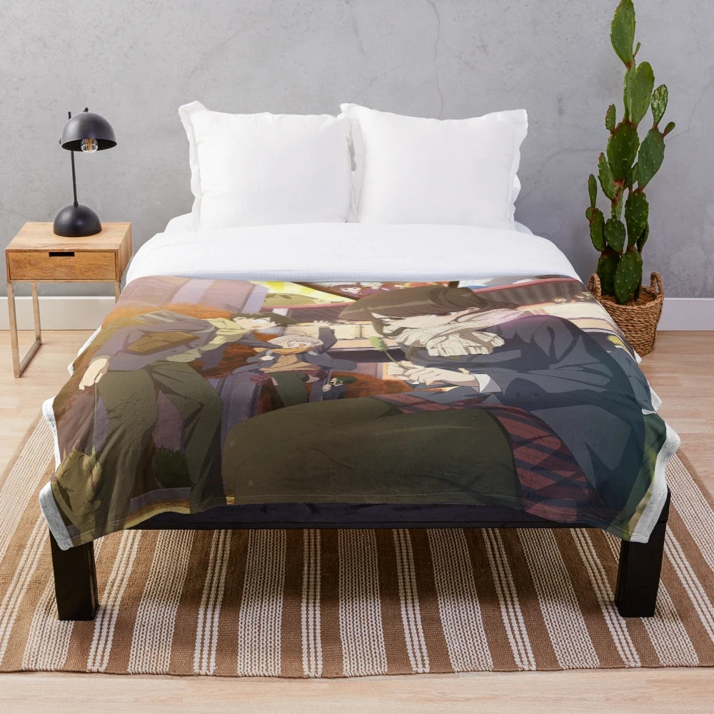 Komi-san inspired plush blanket featuring characters from the popular anime "Komi Can't Communicate