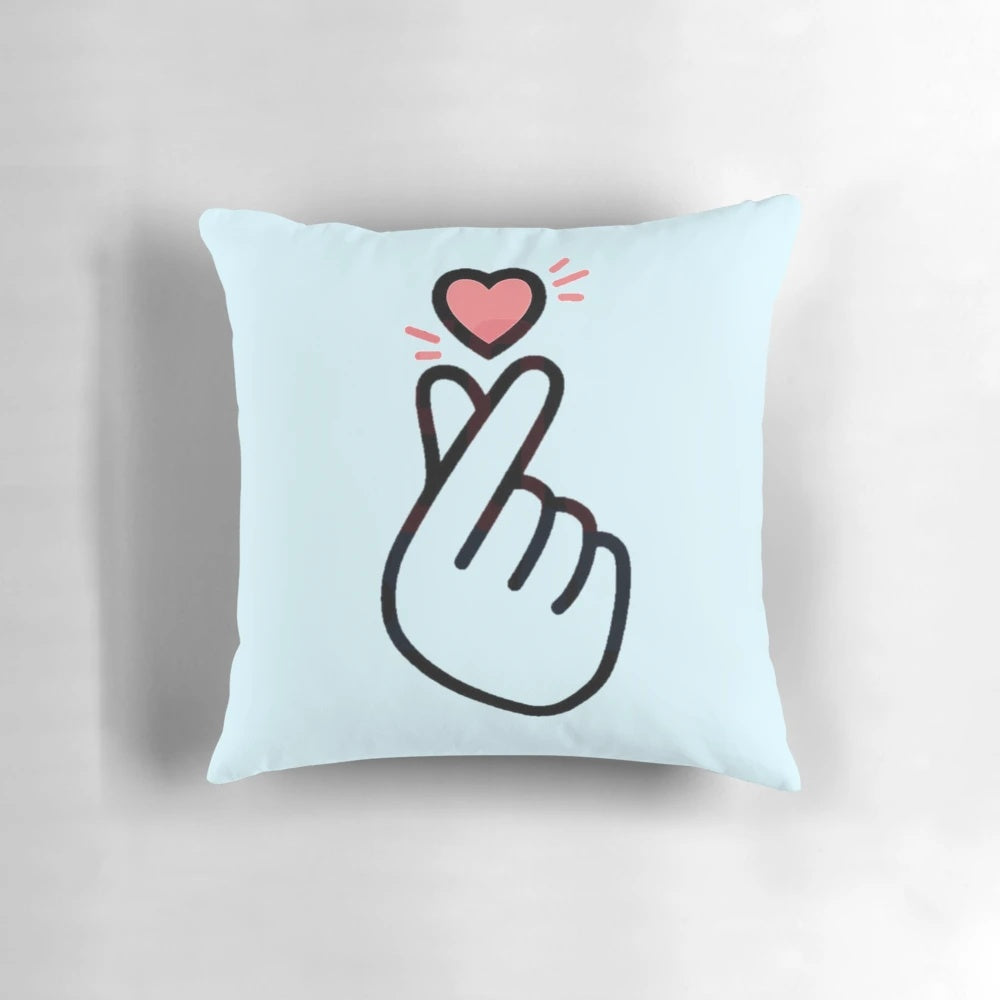 Korean finger heart symbol mini pillow for shirts and kpop apparel