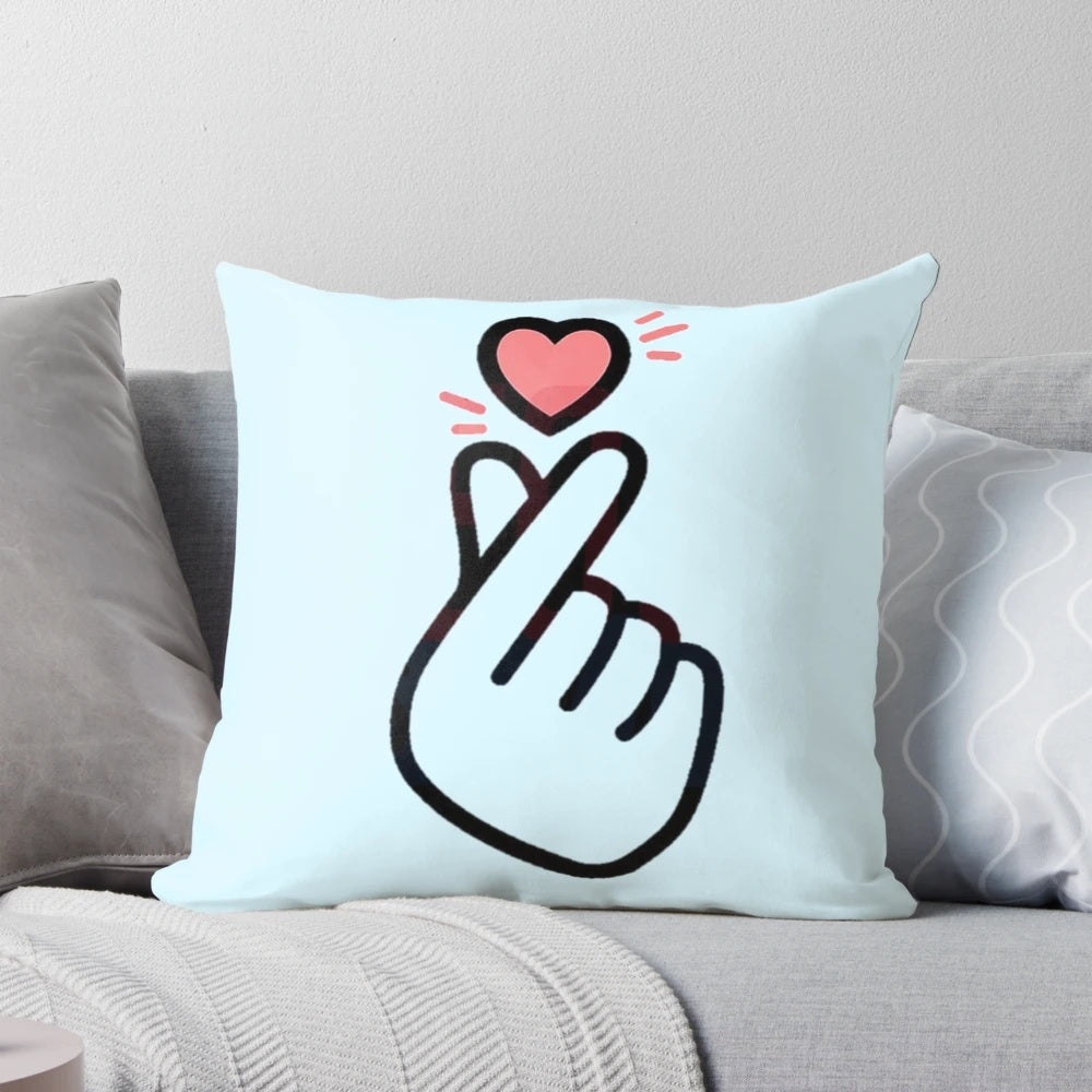 Korean finger heart symbol mini pillow for shirts and kpop apparel