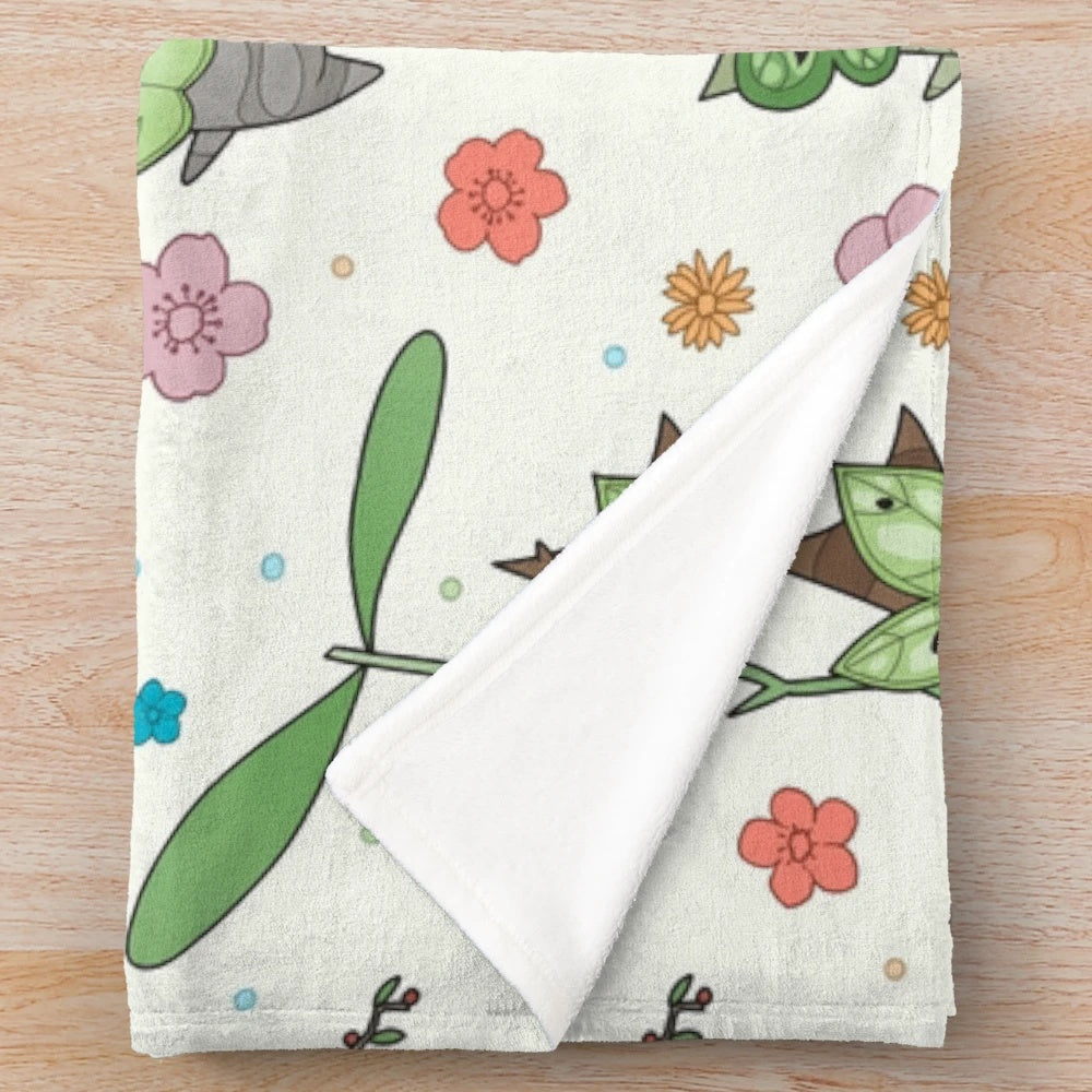 Korok pattern plush blanket with soft, cozy design for Zelda fans