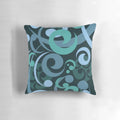 Koru waves design on a black background decorative pillow