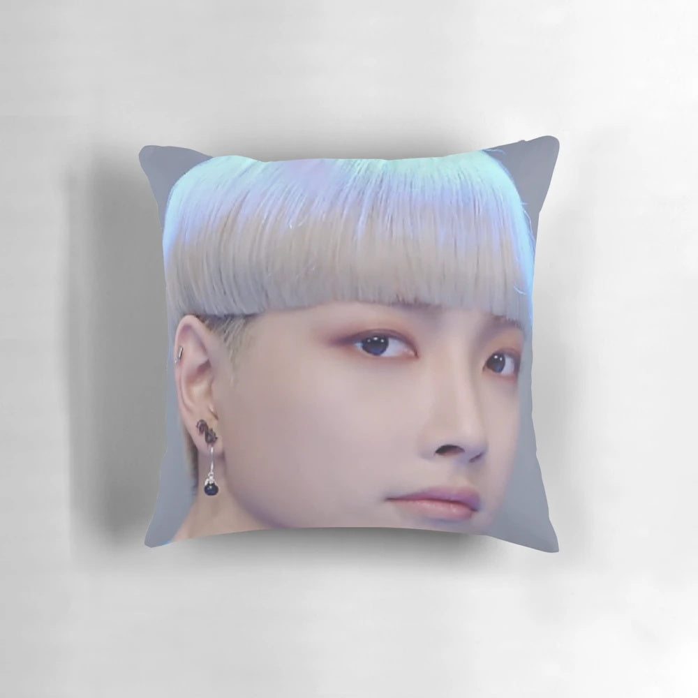 ATEEZ Hongjoong bowl cut meme pillow