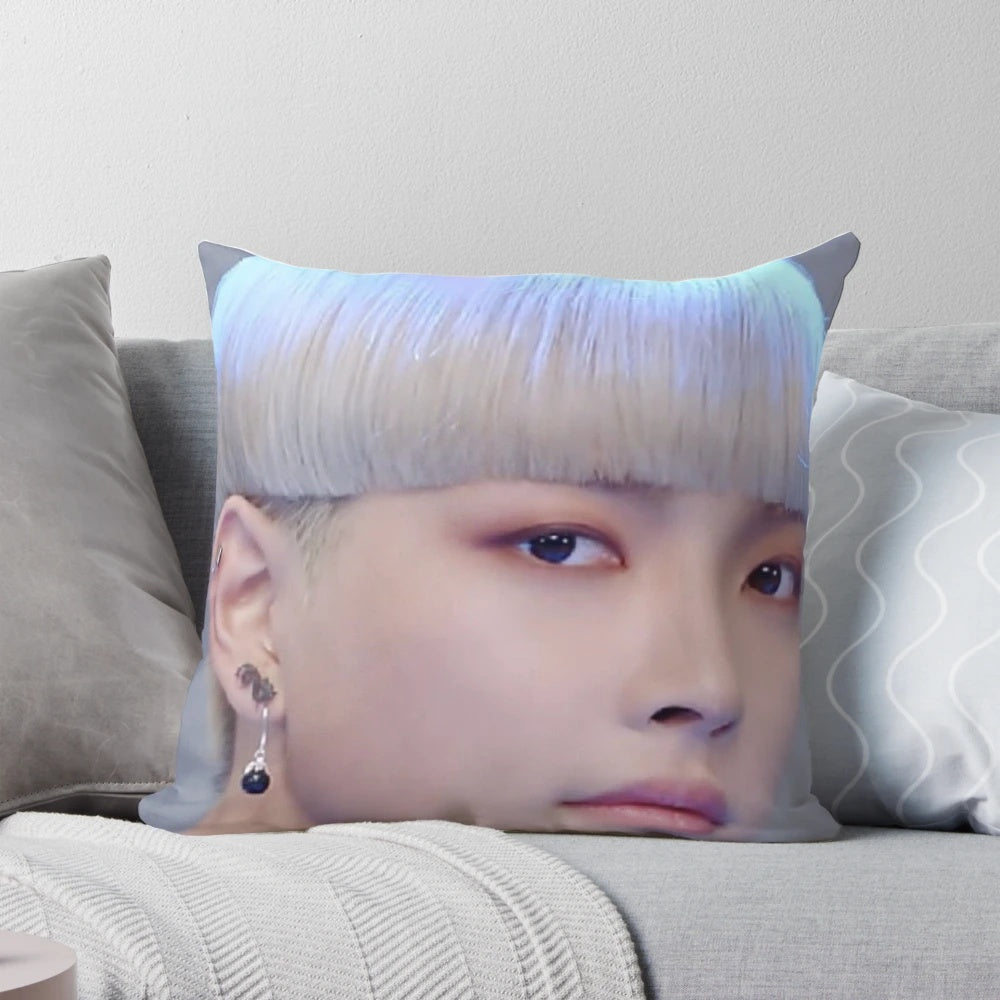 ATEEZ Hongjoong bowl cut meme pillow
