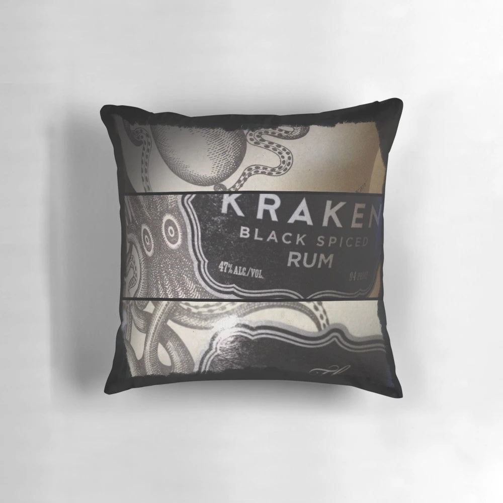 Soft and plush Kraken-inspired pillow with ocean and sea creature design