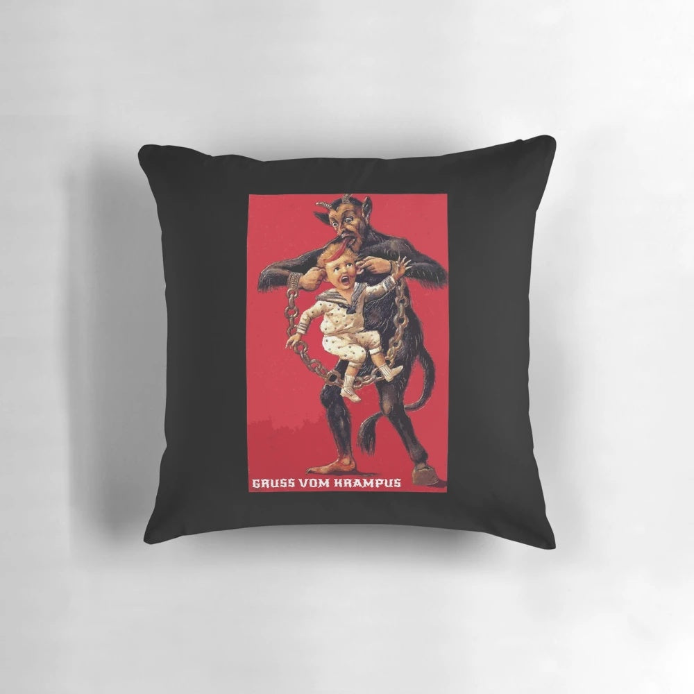 Krampus Christmas Pillow with Merry Graphic Design for Women