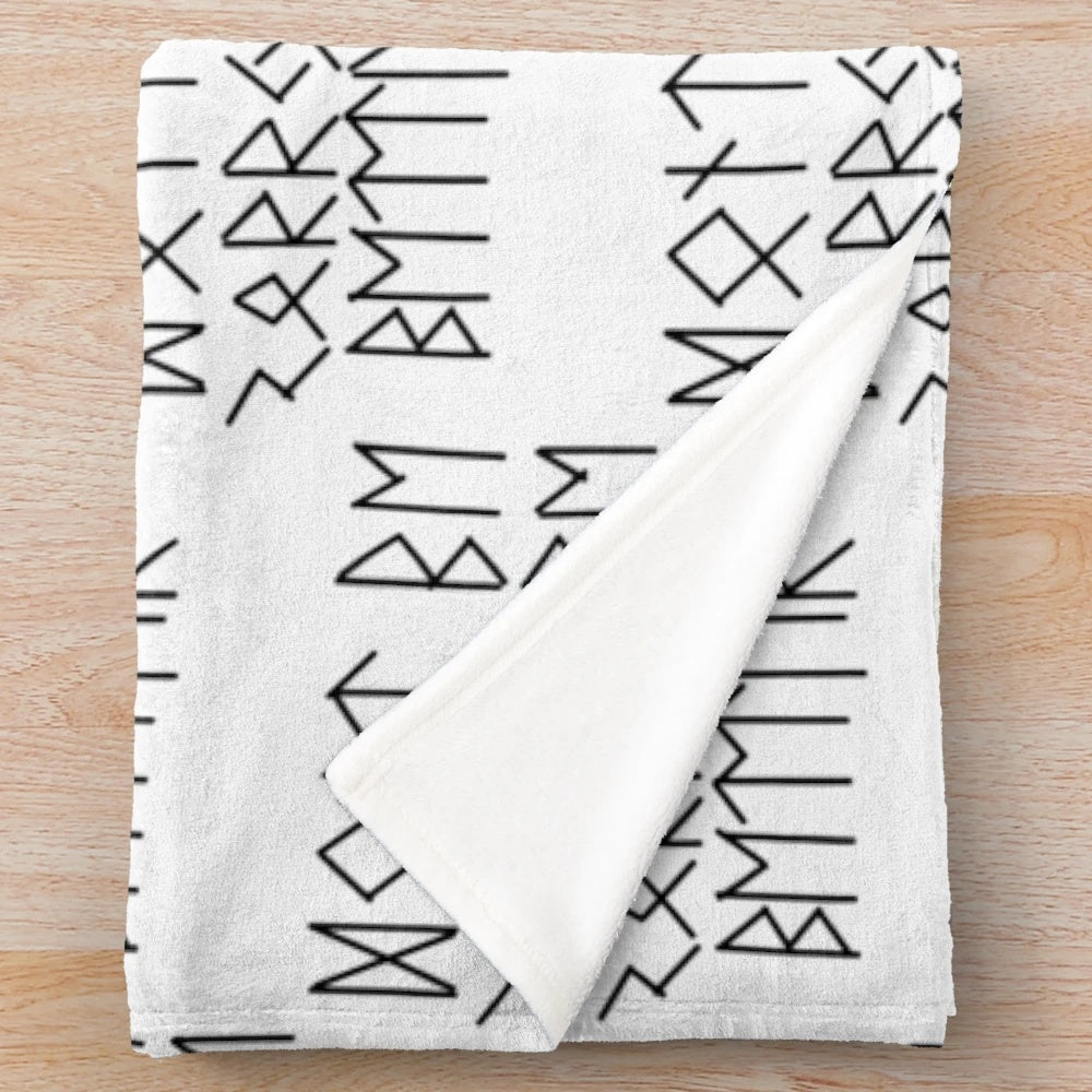 Kratos Plush Blanket with Norse Mythology Quotes