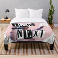 Kris Jenner inspired plush blanket with "Thank U Next" inspired design