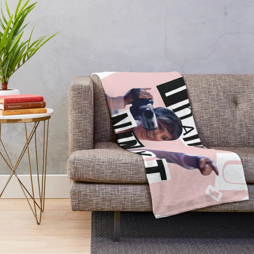 Kris Jenner inspired plush blanket with "Thank U Next" inspired design