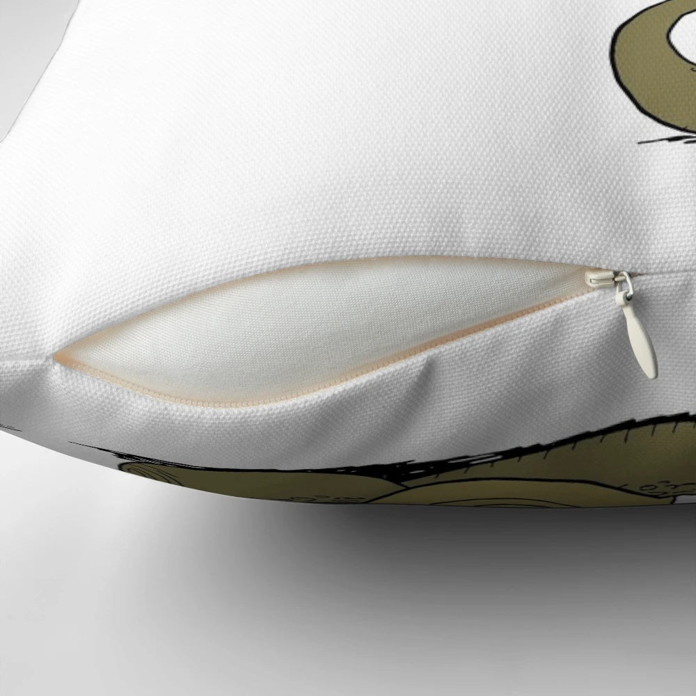 Throw pillow featuring a quote from Master Oogway, the wise tortoise from the Kung Fu Panda animated movie by Dreamworks.