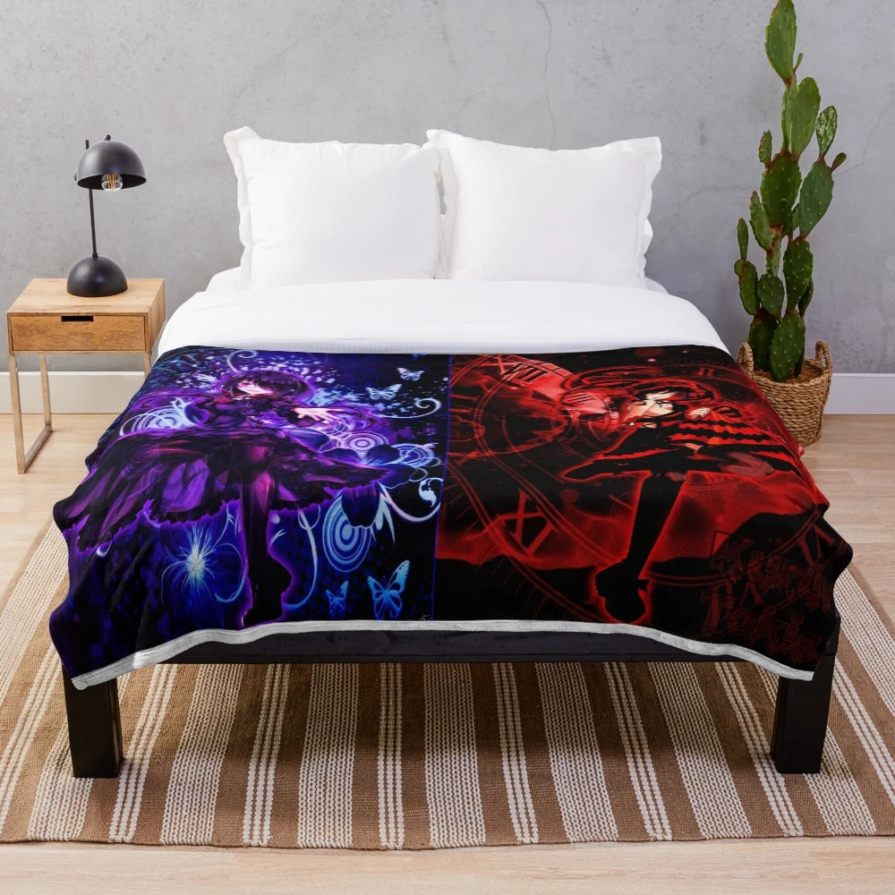 Kurumi Tokisaki inspired yandere anime plush blanket
