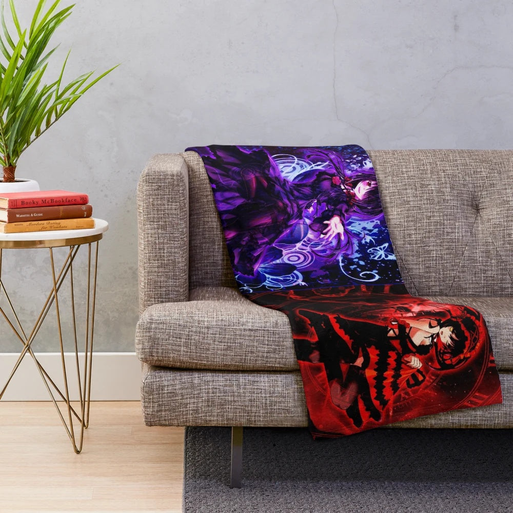 Kurumi Tokisaki inspired yandere anime plush blanket