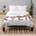 Leopard print plush blanket featuring Kylie Minogue's music art