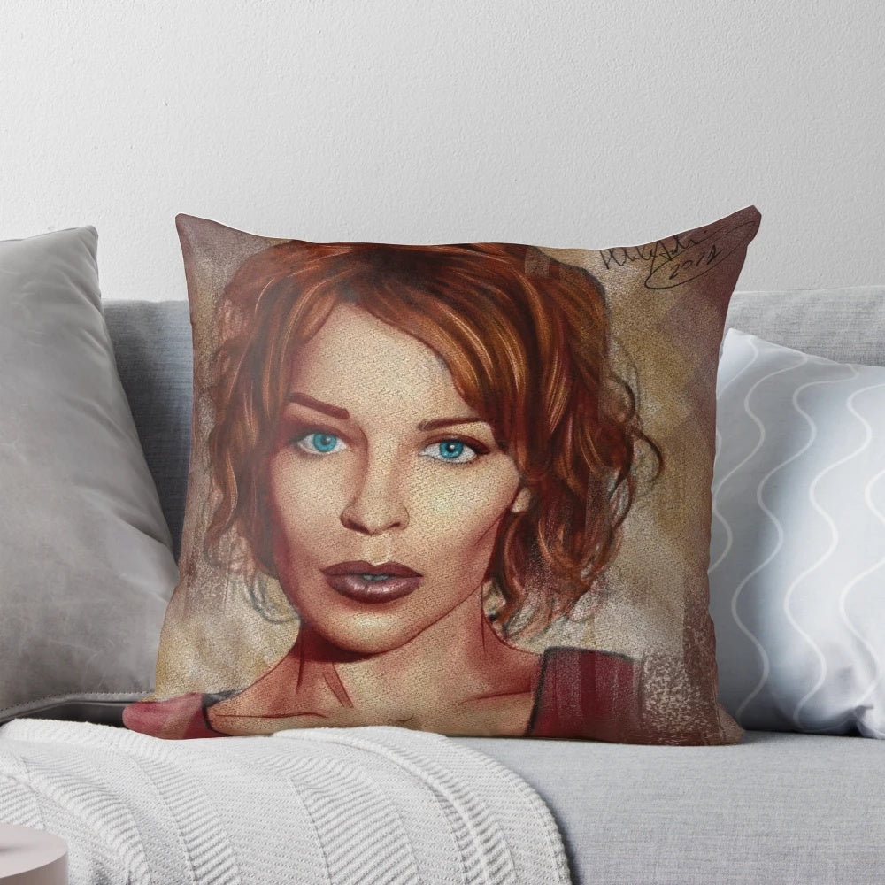 Kylie Minogue pop art pencil portrait illustration