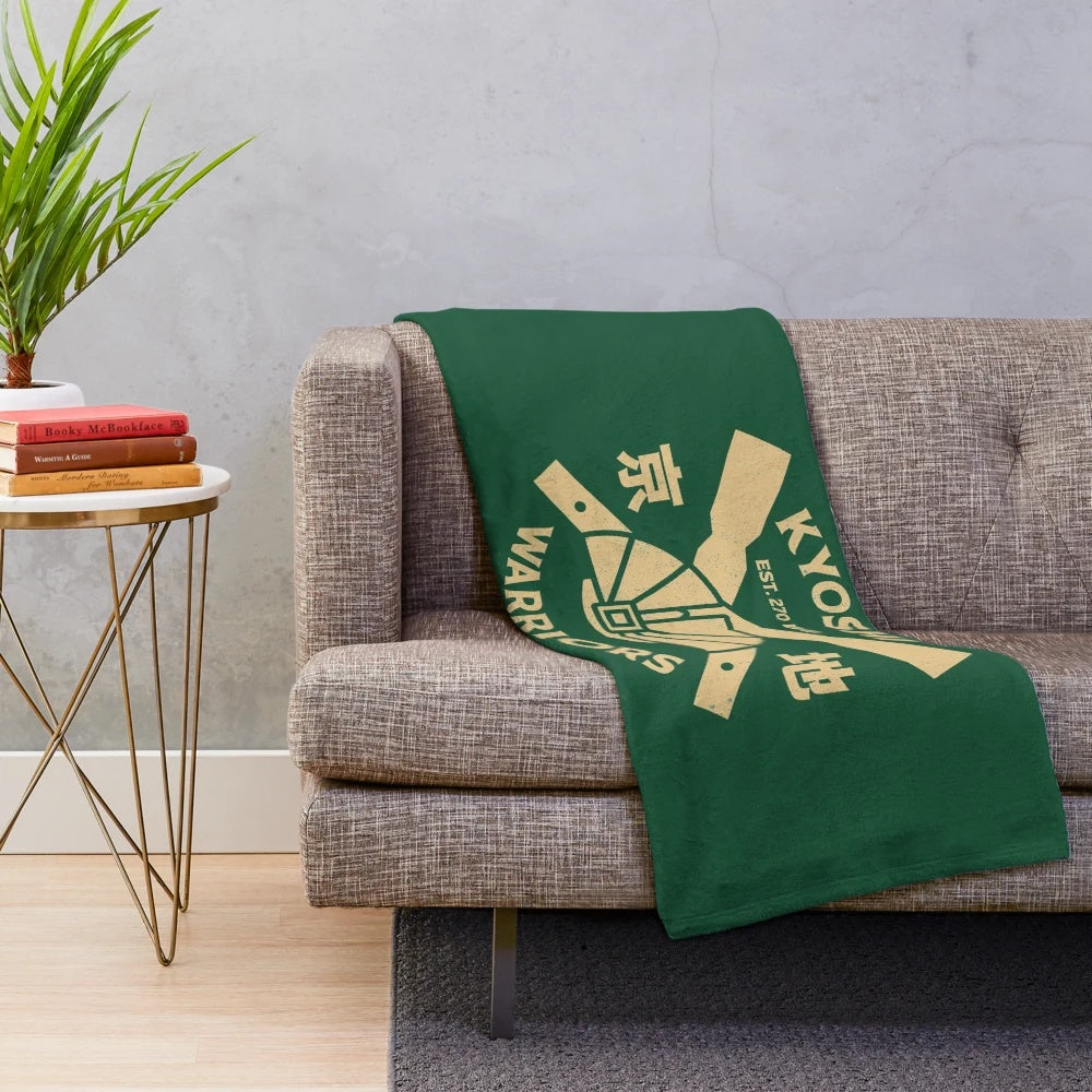 Kyoshi-Inspired Anime Plush Blanket for Avatar the Last Airbender Fans
