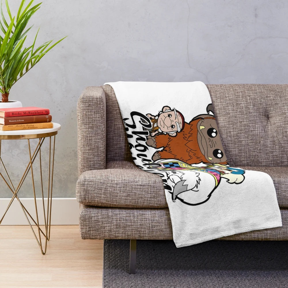 Labyrinth-themed plush blanket featuring movie characters