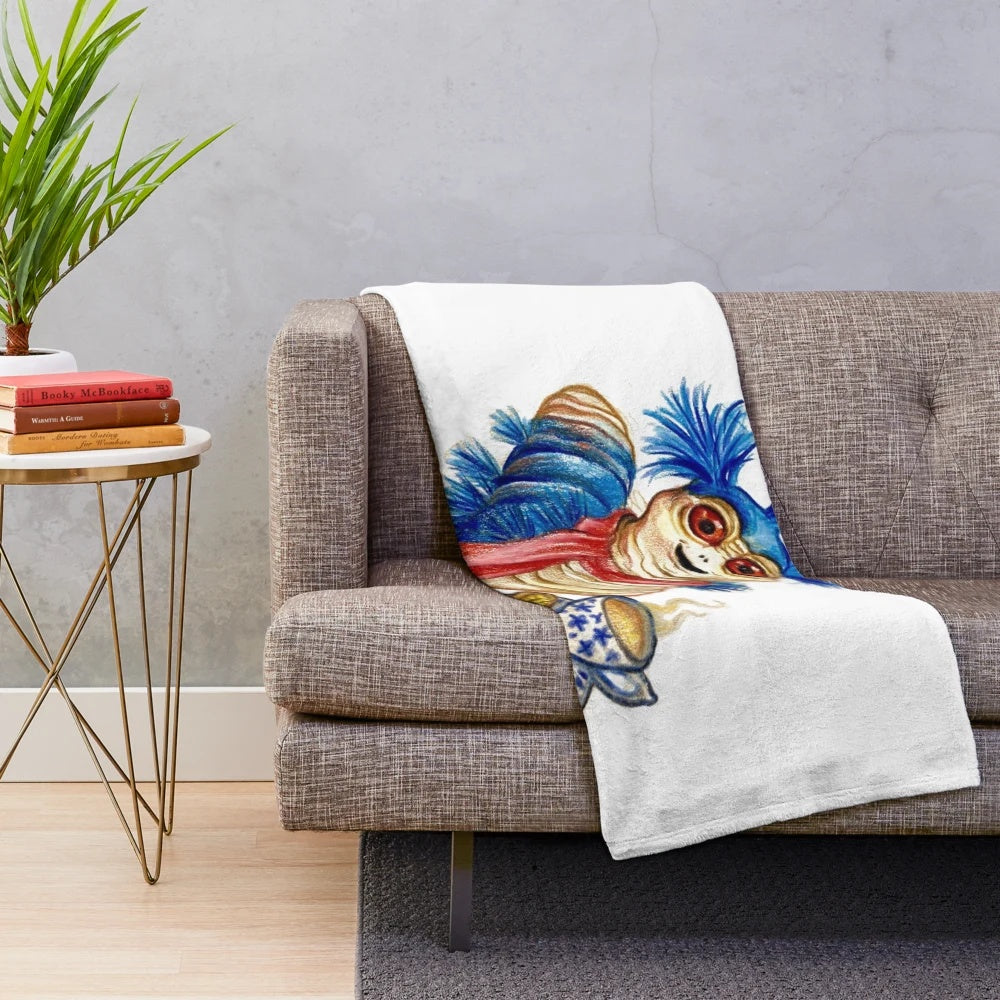 Labyrinth worm plush blanket featuring a whimsical fantasy creature design
