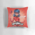 Miraculous Ladybug themed pillow with Ladybug's iconic red and black spotted design