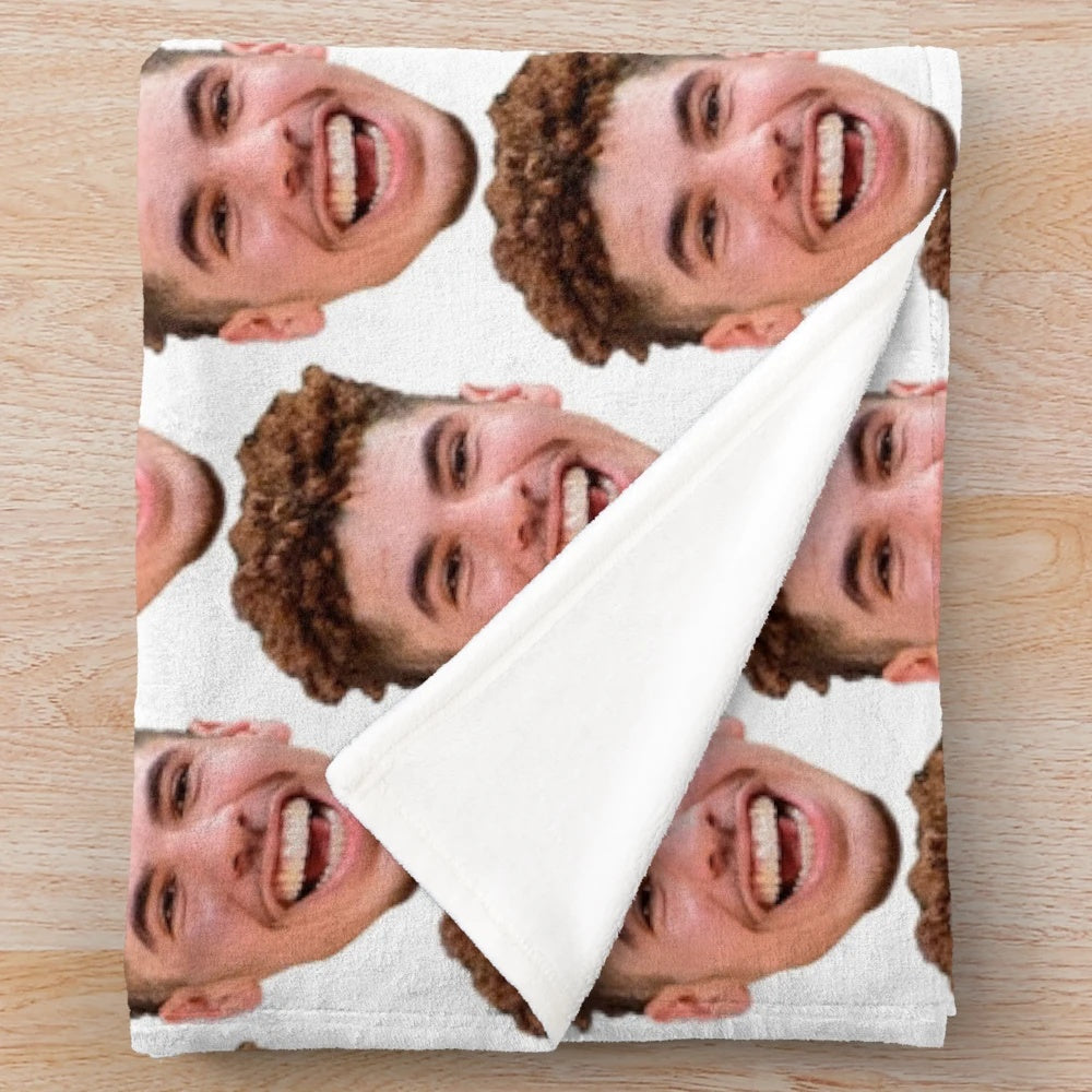 Lamelo Ball-inspired plush blanket featuring the basketball player's face