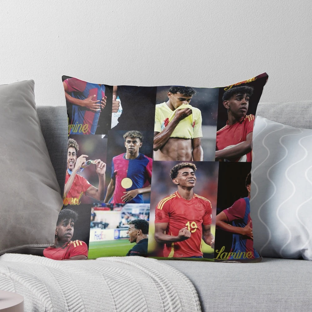 Lamine Yamal Soccer Player Pillow - Soft and Cozy Football Cushion