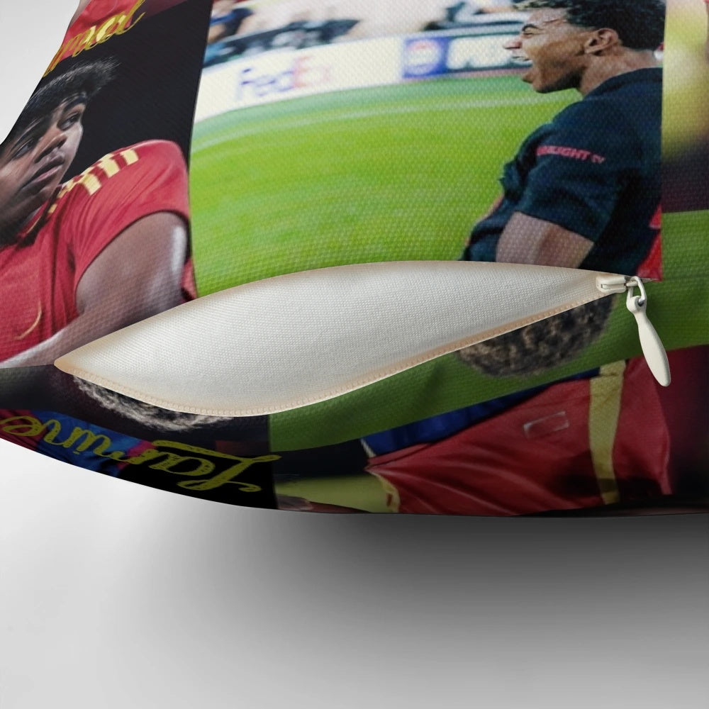 Lamine Yamal Soccer Player Pillow - Soft and Cozy Football Cushion