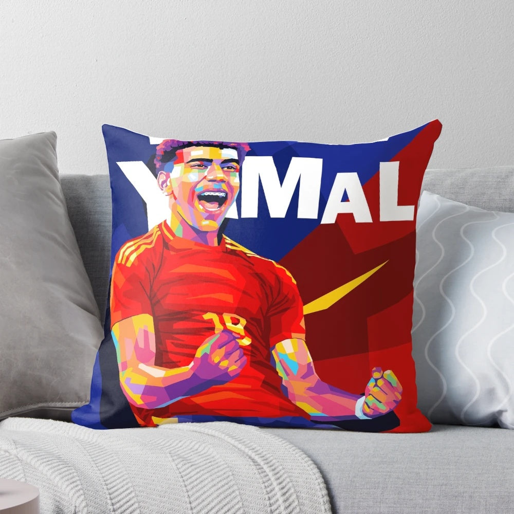 Lamine Yamal WPAP Pop Art Pillow featuring the Barcelona football star