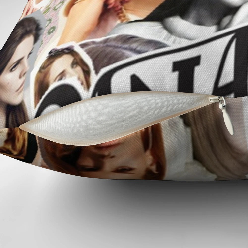 Lana Del Rey inspired collage art custom pillow with singer, star, and idol imagery