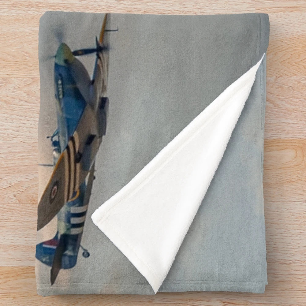 Lancaster and Spitfire plush blanket for aviation enthusiasts