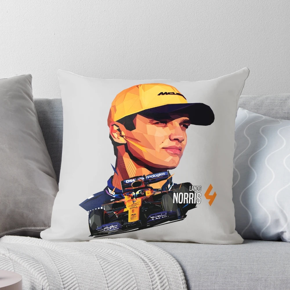 Lando Norris Formula 1 low poly racing car pillow