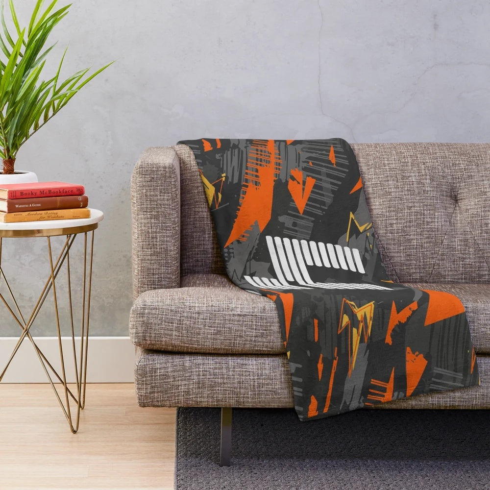 Lando Norris inspired abstract design plush blanket for Formula One fans