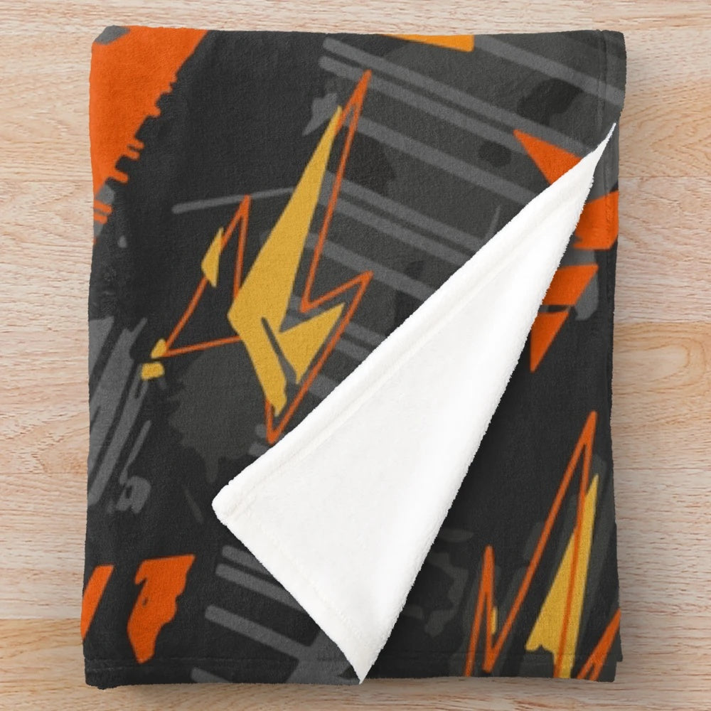 Lando Norris inspired abstract design plush blanket for Formula One fans
