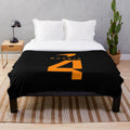 Lando Norris-inspired plush blanket featuring the motorsports driver's number 4 design