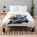 Lando Norris inspired plush blanket with racing design
