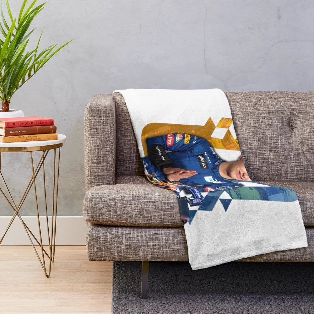 Lando Norris inspired plush blanket with racing design