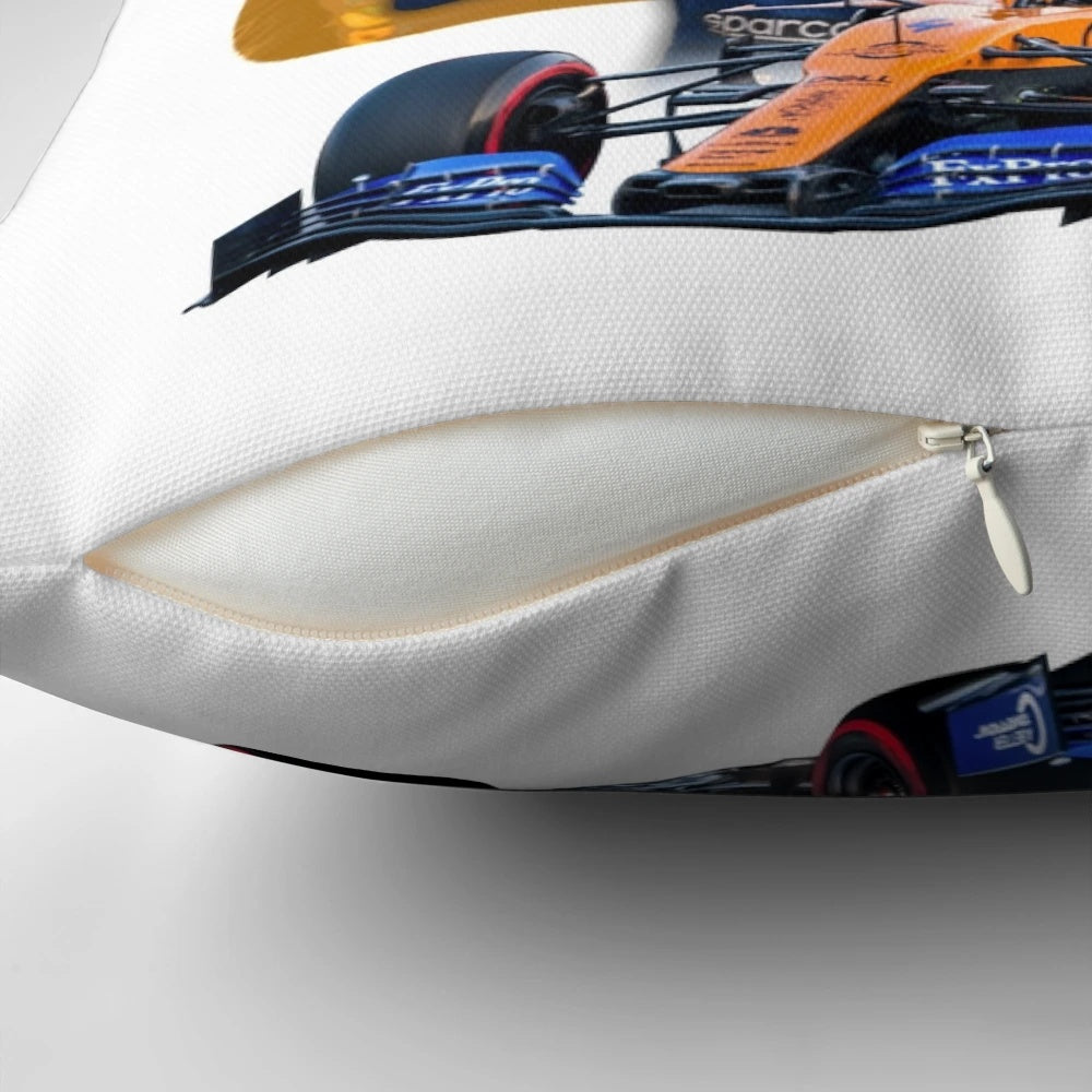 Lando Norris #4 inspired racing design throw pillow