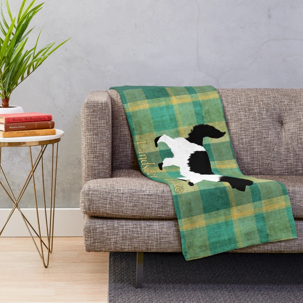 Landseer Newfoundland dog breed plush blanket