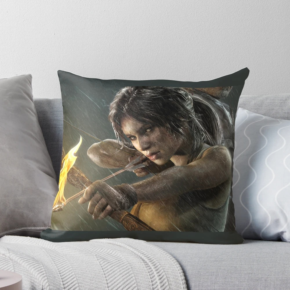 Lara Croft Tomb Raider pillow with game character design
