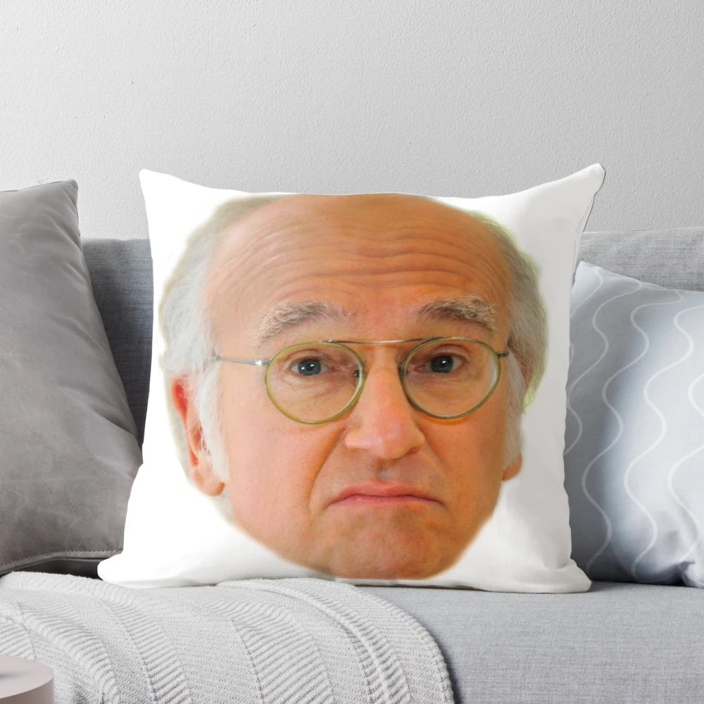 Larry David Pillow featuring the iconic Curb Your Enthusiasm star
